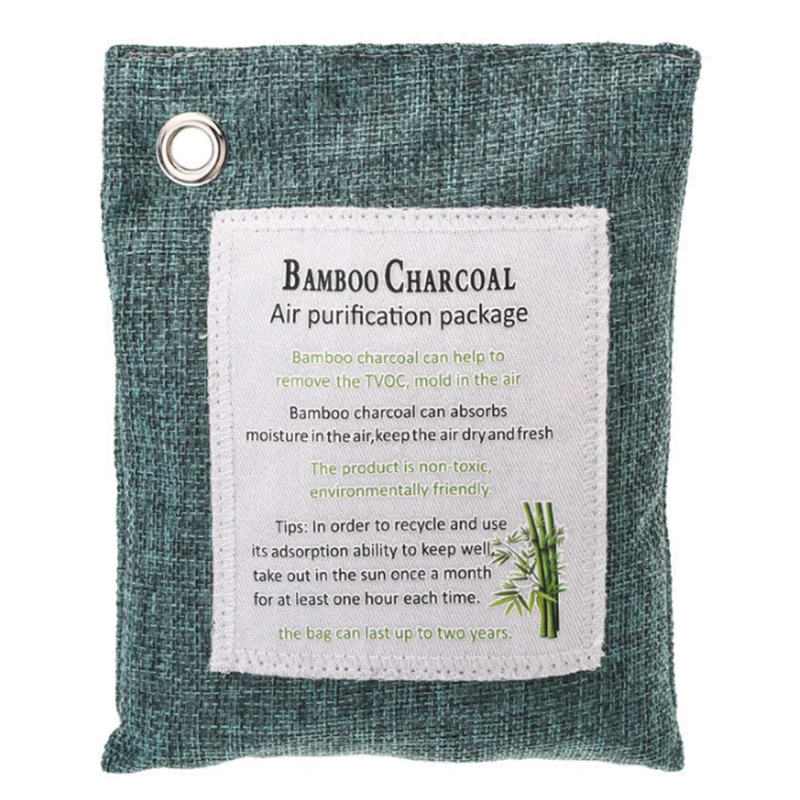 Воздушный бамбуковый угольный мешок, очищающий свежий активный очиститель, плесень, набор запахов, 8 цветов, украшение аксессуаров, 200 г, Новинка - Цвет: Dark Green