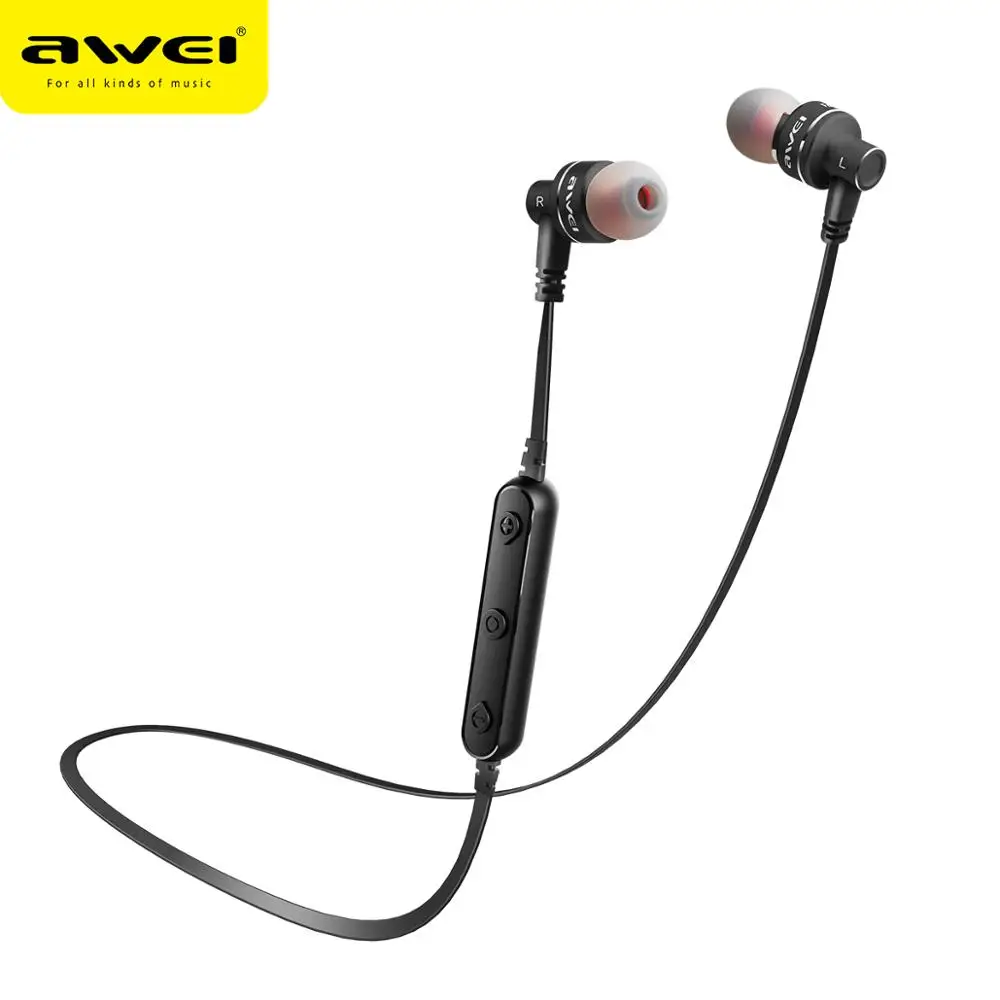 AWEI B990BL, беспроводные наушники, Bluetooth, наушники, Спортивная гарнитура, Стерео шумоподавление, наушники для iphone, samsung, телефонов - Цвет: Black