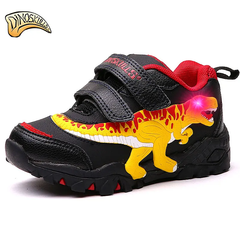Dinoskulls-Zapatos luz LED para niños, zapatillas de dinosaurio boyst-rex, zapatillas ligeras intermitentes, para correr - AliExpress
