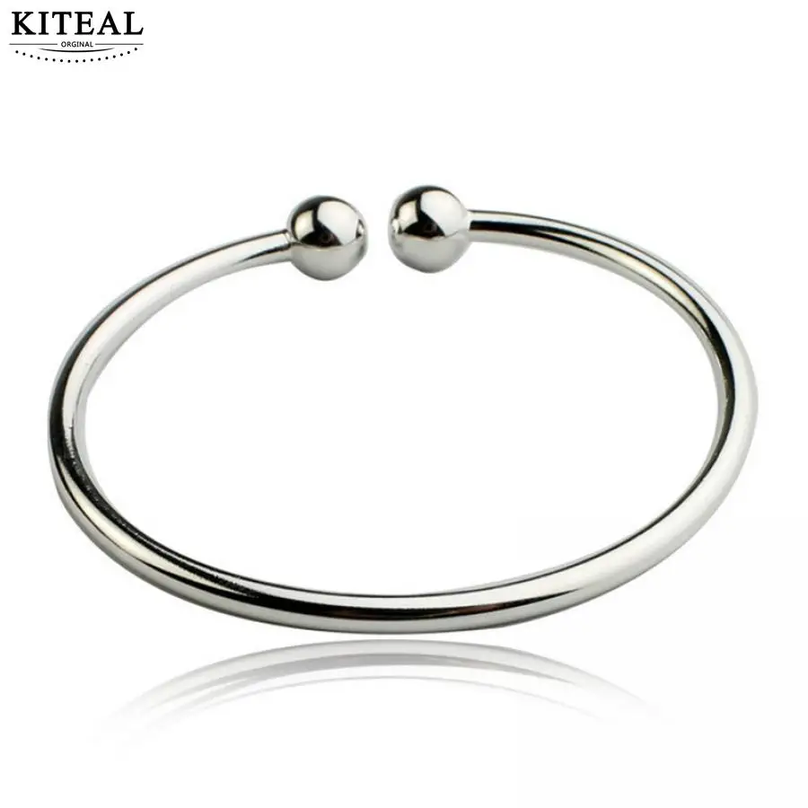 KITEAL 925 AliExpress серебряный цвет Девичья подвеска браслет Круглый 17 см оптовая