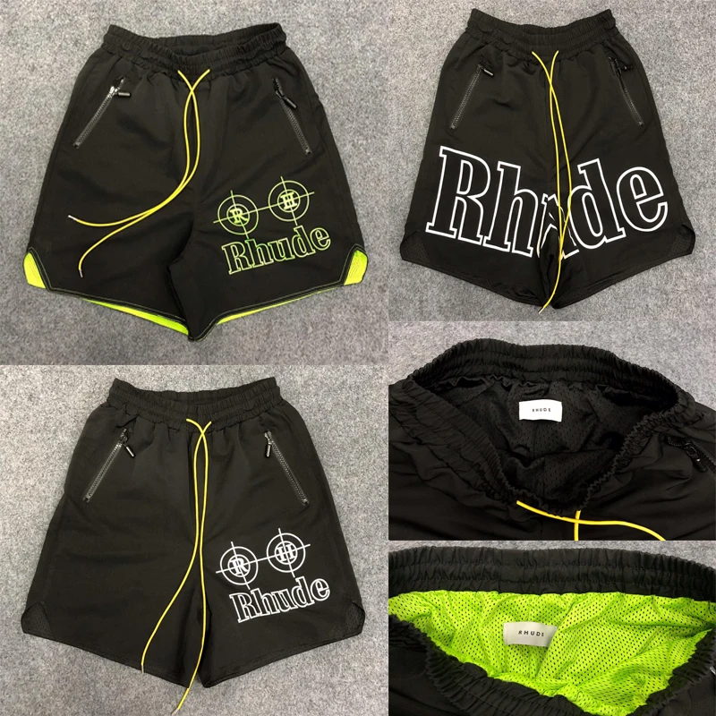 

19ss RHude Shorts Rhude X Patron Shorts Men Women 1:1real Tags Rhude Mesh Shorts Drawstring Sports Gym Rhude Shorts