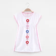 New children dress girls embroidered cotton flower clothing girl dresses summer