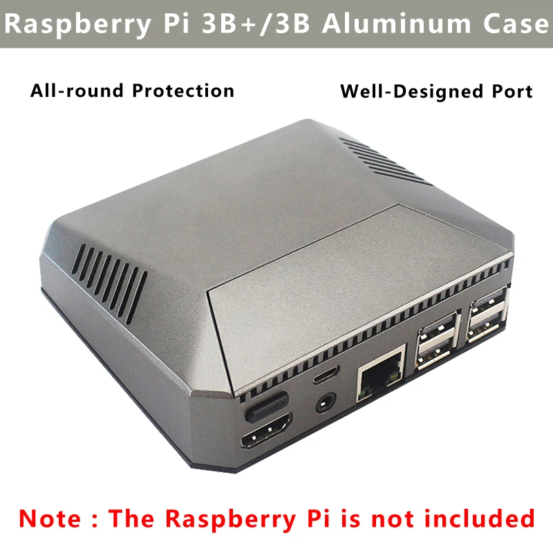 Аппарат аргоновой Raspberry Pi 3 Model B Plus Алюминий Чехол коробка с Мощность