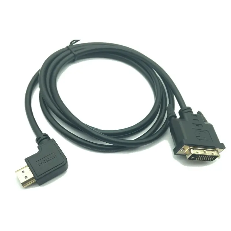 

1.5M 90 Degree Left Angled HDMI Male to DVI Male HDTV Cable for Monitor Projector PS3/PS4 TV Monitor