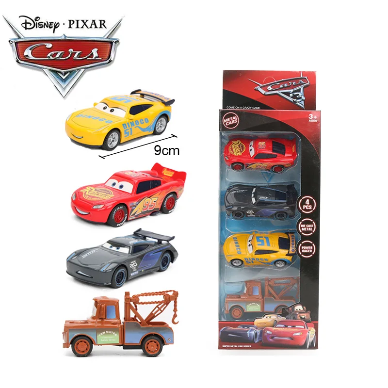 4 шт. 7-9 см disney Pixar тачки 3 игрушки Молния Маккуин матер Джексон шторм Круз Рамирез Смоки литье под давлением металлическая модель автомобиля