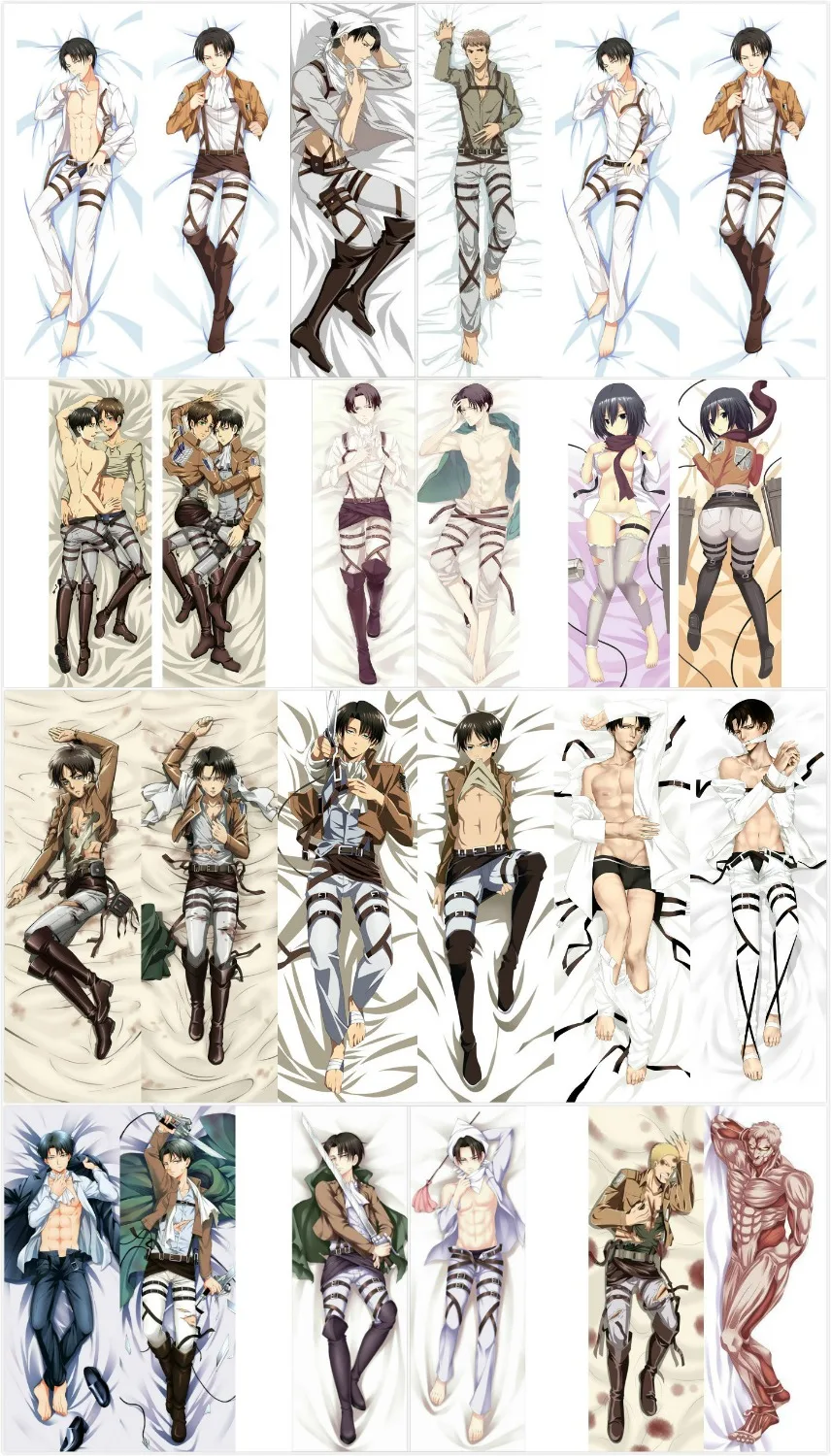 Najtaniej Nowe anime Shingeki no Kyojin Dakimakura poszewka na poduszkę okładka atak na Titan Levi Rivaille przytulanie ciało pościel poszewki na poduszki
