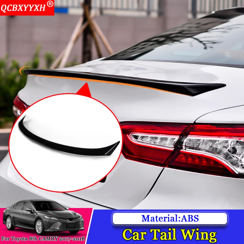 

QCBXYYXH Car-styling Car ABS Tail Rear Trunk Spoiler Wing Decoration Cove Auto Protection Accessories For Toyota Camry 2017 2018
