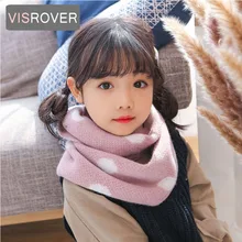 VISROVER, 13 цветов, Осень-зима, детский вязаный шарф унисекс в горошек, детский шарф, теплые шарфы для шеи, мягкий снуд на ощупь