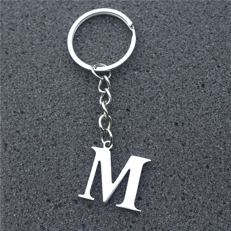 

Fashion Letter Keyrings Stainless Steel Alphabet M Keychain Women Jewelry