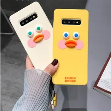 Ourpho смешной 3D Румяна утка мягкий чехол для samsung Galaxy S8 S9 S10 плюс карамельный цвет чехол на телефон с изображениями героев мультфильмов для samsung Note 8 9
