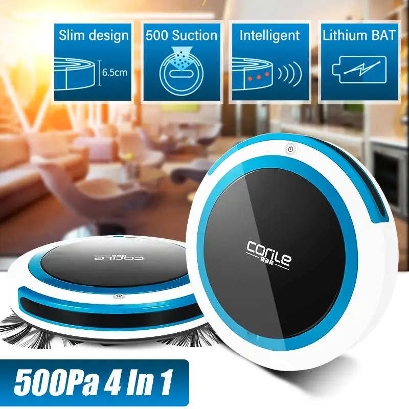 

Portable USB Charging Smart Sweep Robot Automatic Wireless Vacuum Cleaner Rechargeable Household Dust Hair Floor Cleaning