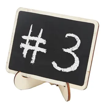 

Mini Wooden Framed Table Number Chalkboard Signs with Stand, Pack of 12