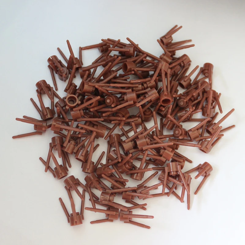 200Pcs DIY Garden Green Brown Beige Grass Flowers Plants Bush Tree Building Blocks MOC Assemble Particles