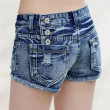 Низкой талией джинсы летние женские шорты Джинсы с прорехами Шорты