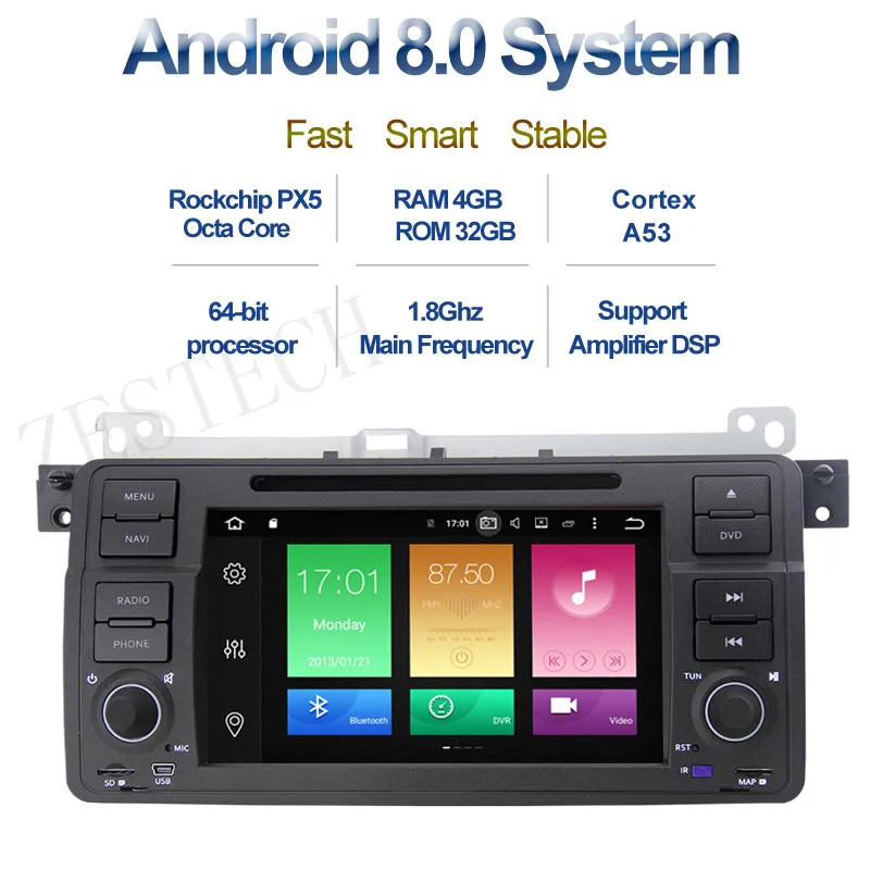 Sale ZESTECH android 8.0 2 din radio dvd player for bmw e46 support bmw carplay autoradio GPS video Car DVD multimedia Player 2