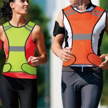 Высокая видимость светоотражающий жилет ночная работа Спорт бег Велоспорт флуоресцентный жилет BHD2