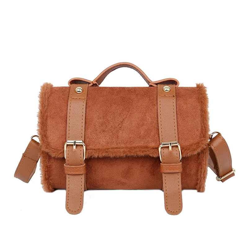 2019 New Fashion Handbags European Ladies Velour Handbag Handbags Plush Portable Shoulder Bag-in ...