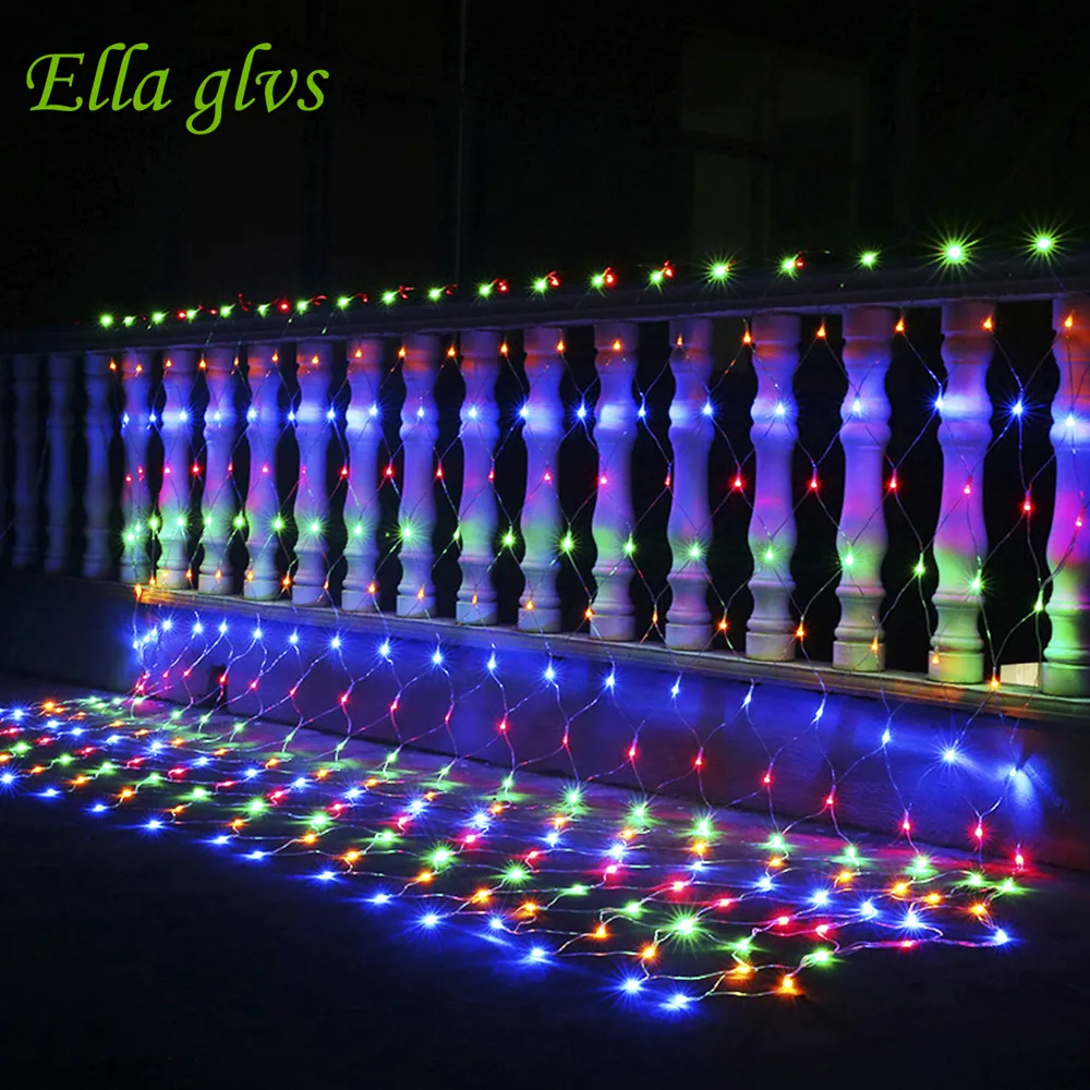 

10pcs Net Led String Light Christmas Outdoor Waterproof 1.5X1.5m Fairy String Holiday Wedding Party Decoration