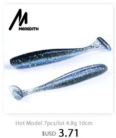 Розничная, популярная модель рыболовной приманки от магазина MEREDITH, JX53-07, 10шт, 65мм, мягкие приманки для рыбалки, мягкие рыболовные наживки