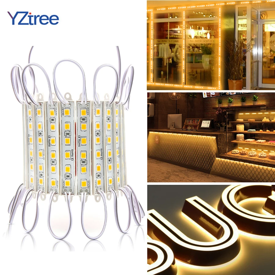 

SMD 5054 LED Module Light 6LEDs DC12V Waterproof Advertising Sign Backlight LED Modules Strip Tape Lights Lamp ( Warm White )