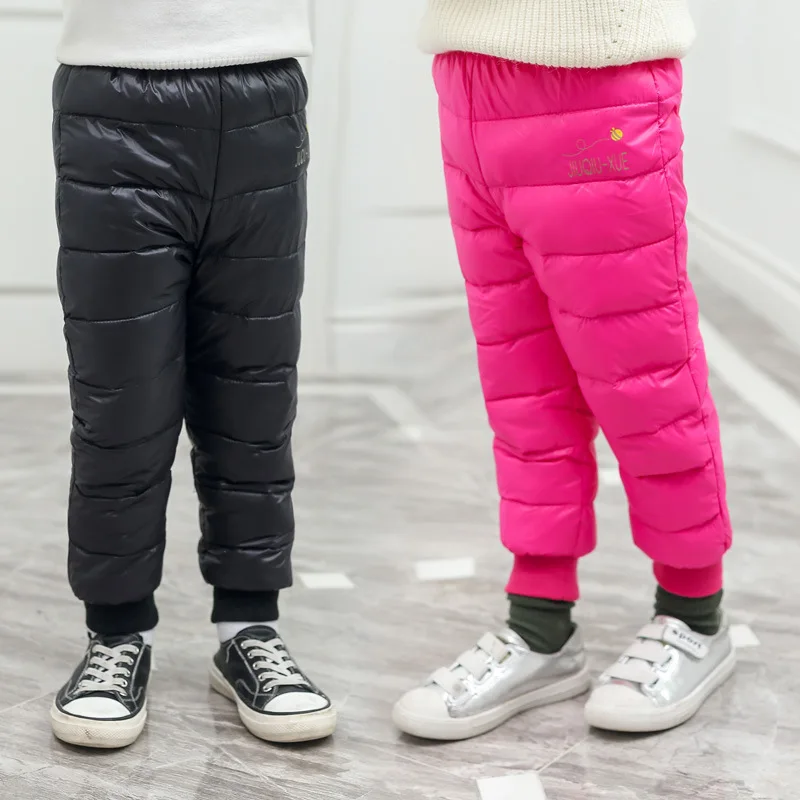 Kids Boy Girl Winter Warm Elastic Waist Pants Outdoor Thicken Snow Trousers New
