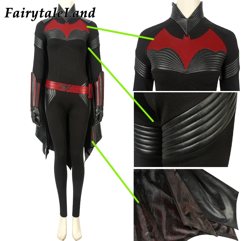Batwoman Jumpsuit Cosplay Costume Superhero Batwoman Cloak Halloween Outfit with Catherine Hamilton Kate Kane Cosplay Accessories image 3