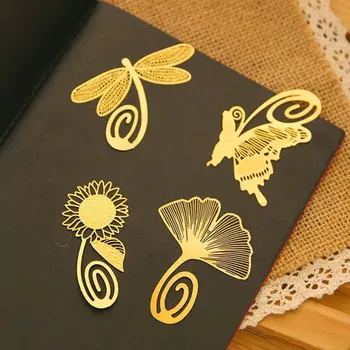 

Mini Cute Kawaii Gold Metal Bookmark Paper Clip Antique Plated Butterfly Dragonfly Bookmarks Korean Statioenry Size:5.5*3.5cm