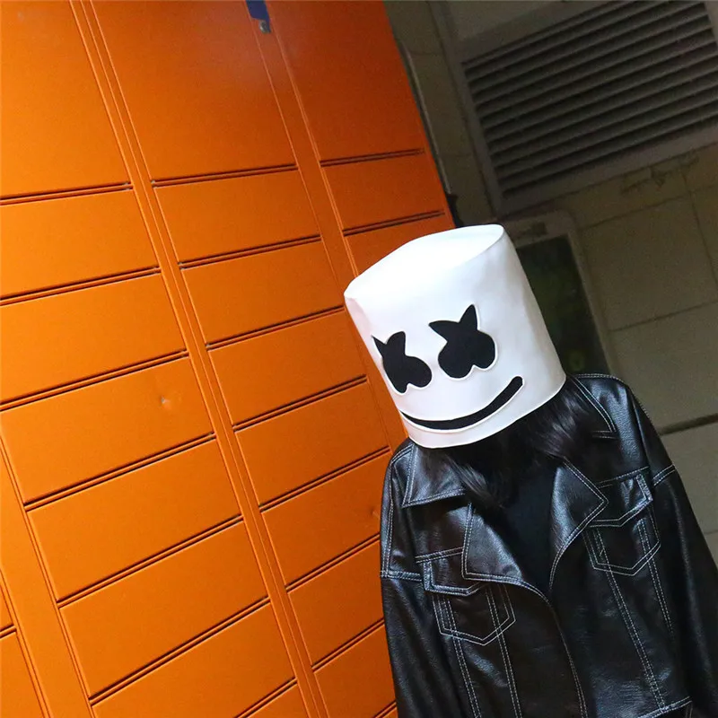 1 шт. Marshmello латексный шлем маска для головы Забавный костюм для косплея аксессуар на голову Хэллоуин карнавал маска диджея вечерние реквизиты