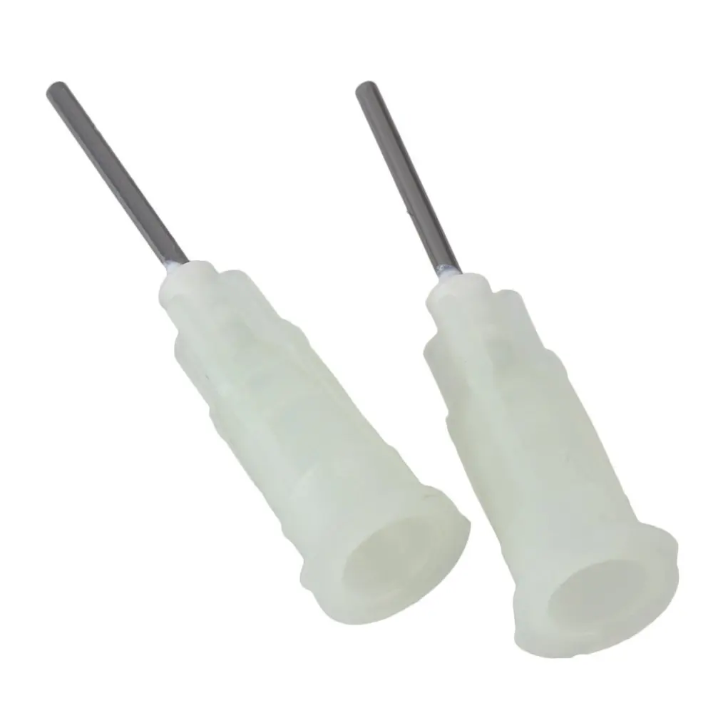 

1/2'' Plastic Stuck Connector Stainless Steel Dispenser Needles Liquid Adhesive Glue Syringe Pack of 100 (19Ga)