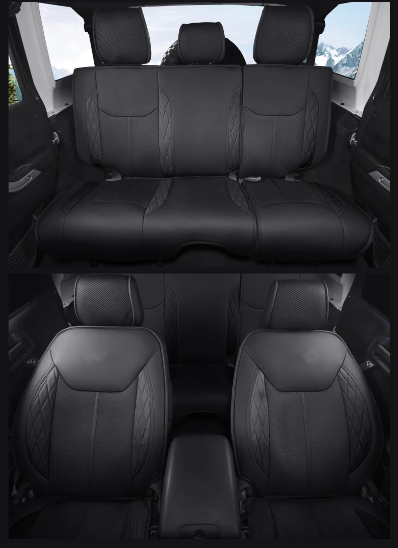 Lsrtw2017 волокно кожаные сиденья подушки для jeep wrangler JK 2011 2012 2013