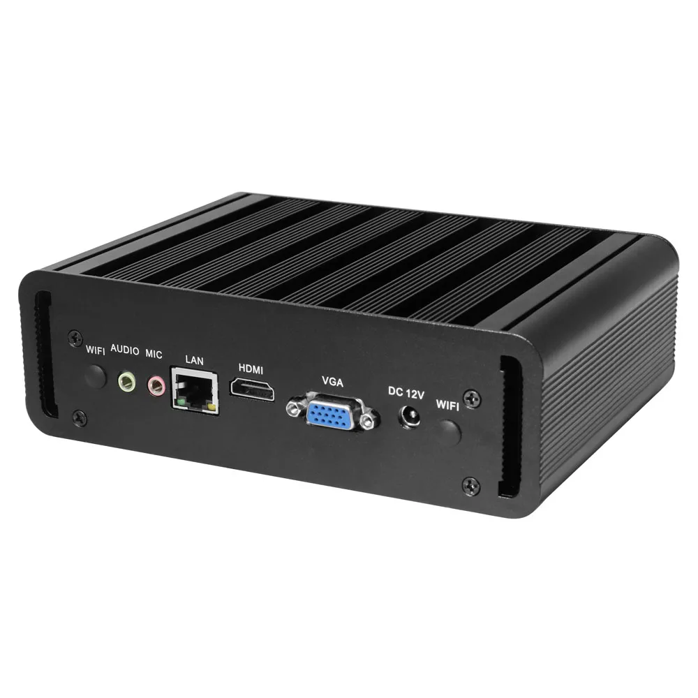 

fanless mini pc i3 6100U Core i5 6200U core i7 6500u industrial mini computer HDMI and VGA display port Wifi 4*USB3.0 slim pc