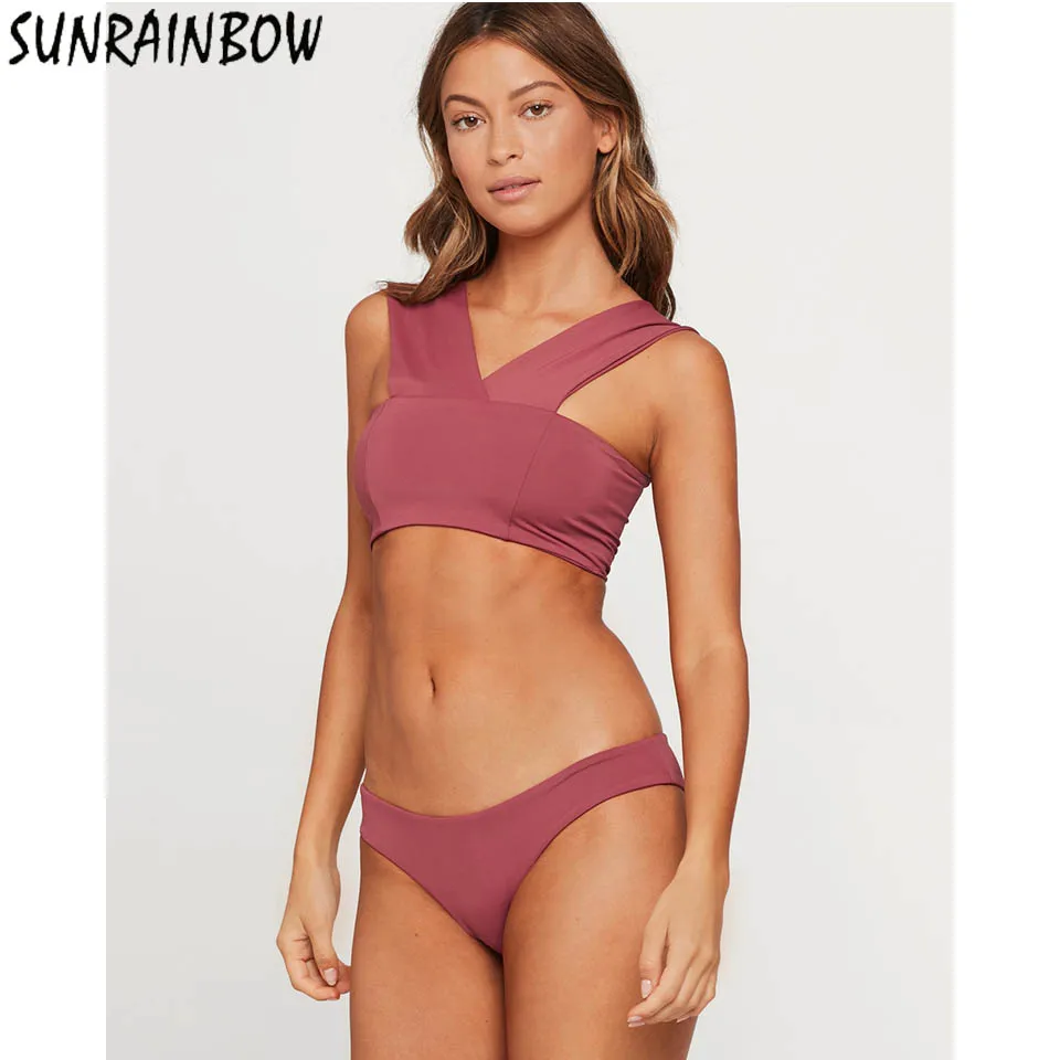 

SUNRAINBOW Women Swimsuit New 2019 Low Waist Bikini Set Sexy Brazilian BikinisPadded Beach Wear Push Up Swimwear Bathing Suit