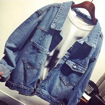 

Danjeaner Classic Jeans jacket Women Korean Style Retro Blue Plus Size Coats and Jackets Female Bomber Denim Tops Veste Femme