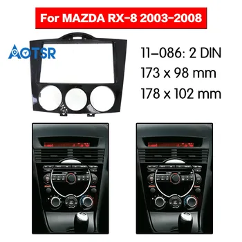 

2 Din Fascia Radio Panel for MAZDA RX-8 2003-2008 Frame Dash Fitting Facia Face Plate Adapter Cover Bezel CD DVD Black