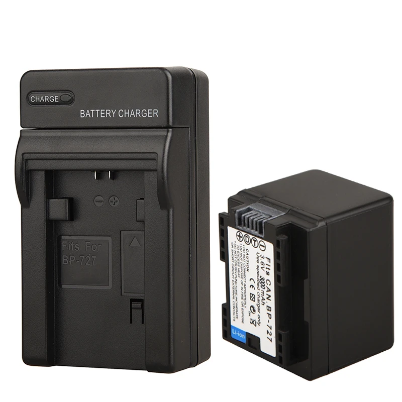 

3.7V 3000mAh BP-727 Camara Battery with Charger for Canon VIXIA HF R30 M50 M52 500 M56 M506 R36 R38 R306 R400 R500 R600 R60 R62