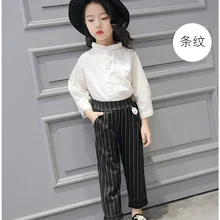 Новинка Корейский диких штаны-шаровары для девочек Весна и осень детские детская одежда Свободные повседневные ноги детские штаны