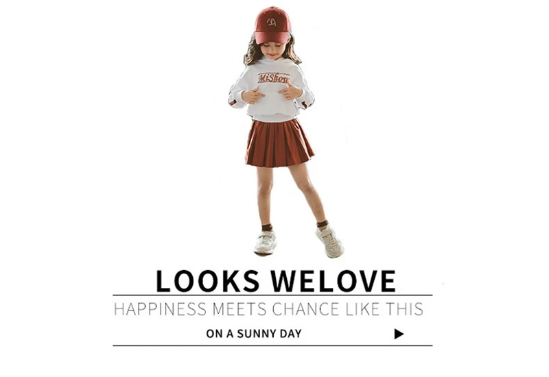 Autumn Clothes For Teenage Girls Of 8 Years Old Teen Clothing Set Skirts Girls Hoodies Kids Sweatshirt Cotton+Pleated Skirt Tide