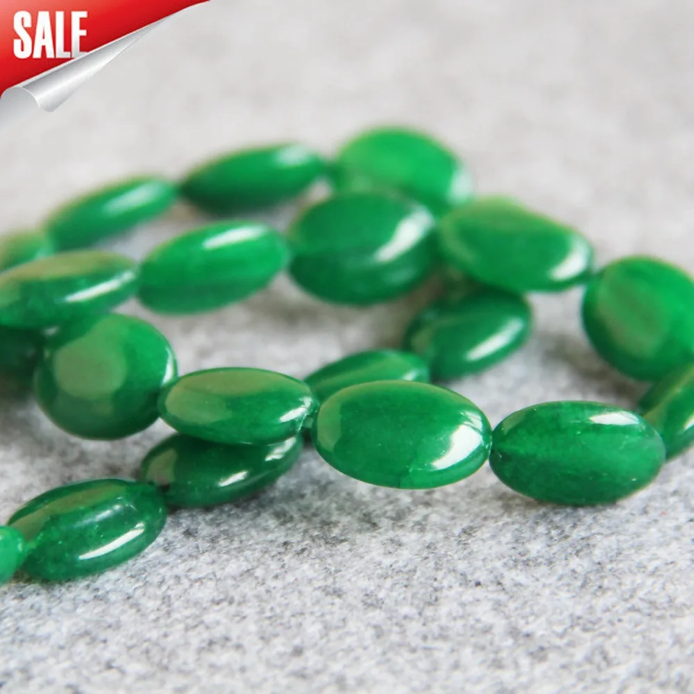 

New For Necklace&Bracelet 13*18mm Green Malay Chalcedony Beads Oval DIY Beads Loose Natural Stones 15inch Jewelry Making Design