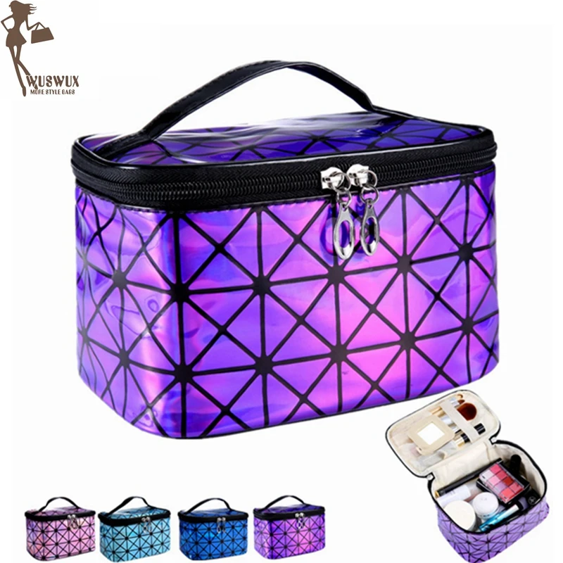 

WUSWUX new fashion brand pu makeup bag fresh zipper bowknot women travel cosmetic bag organizer makeup case clutch 10 colors