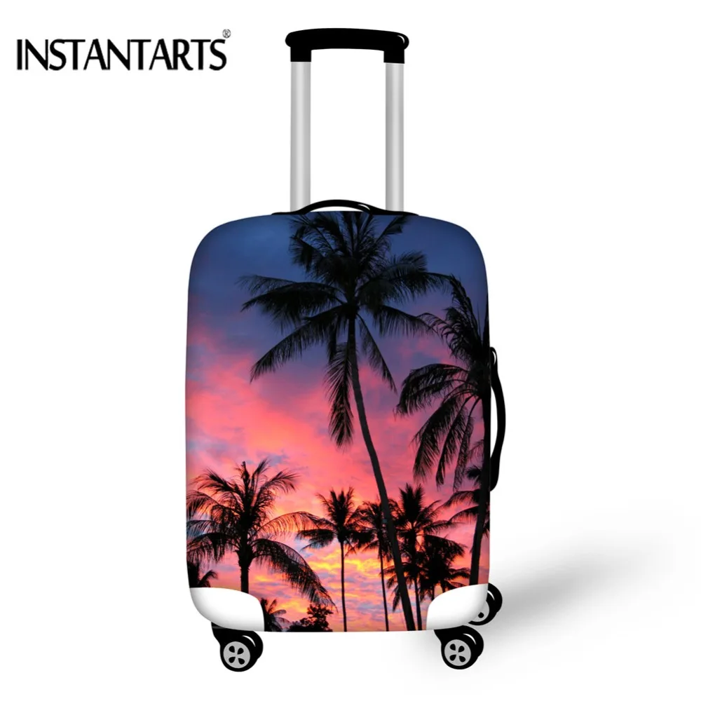 SCOCICI Luggage Cover Watercolor Print Botanical Wild Palm Trees Leaves Ombre Design Image Protective Travel Trunk Case Elastic Luggage Suitcase Protector Cover 