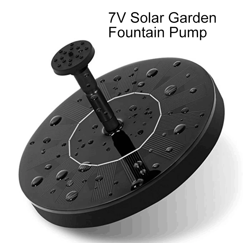

7V Solar Garden Fountain Pump Solar Garden Fountains Waterfalls Power Solar Bird Fountain Powered Water Pump Birdbath Fountain