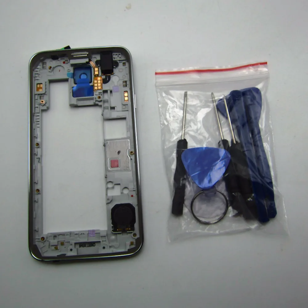 

Panbon Replacement parts For Samsung Galaxy S5 G900FD dual Sim card Middle Housing Bezel Frame Sliver with tools