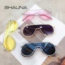 Шауна негабаритный для женщин Пилот солнцезащитные очки уникальный двойной оправа для мужчин интегрированный Шампань Розовый Солнцезащитные очки UV400