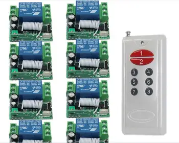 

1000M Learning code DC 12V 10A RF Wireless Remote Control System 8 Receivers & 1 Transmitter 433MHz 315MHz Free Shipping