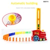 EBOYU-Tren de dominó automático con luces y sonido Musical, juguete de regalo para niños, coche, camión, juguete, 60 uds. ► Foto 2/6
