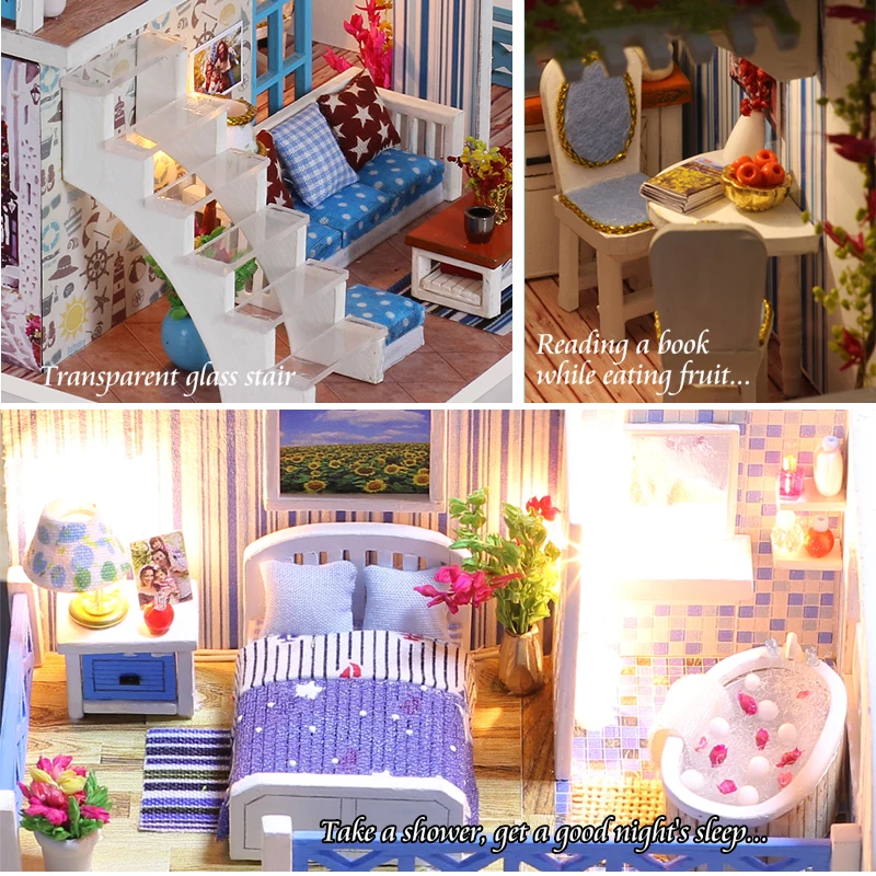 Дом Хелен кукольный дом Миниатюрный сцена деревянный пазл DIY игрушки кукольный домик мебель игрушки для детей рождественские подарки на день рождения