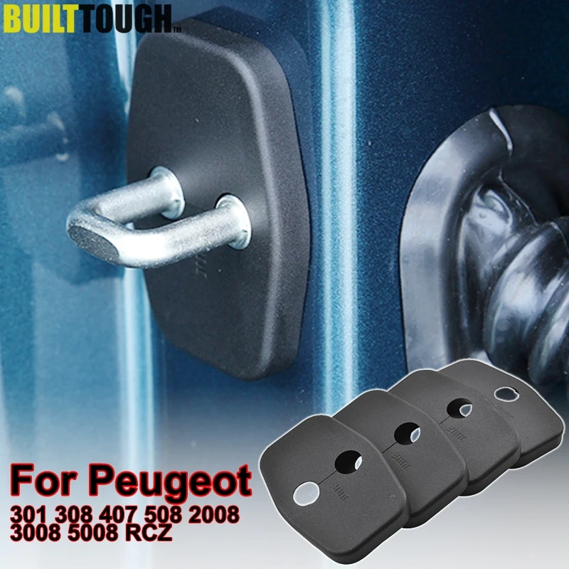 

Xukey Door Lock Striker Catch Cover Antirust Buckle Case Waterproof Cap Fit For Peugeot 301 308 407 408 508 3008 5008 RCZ