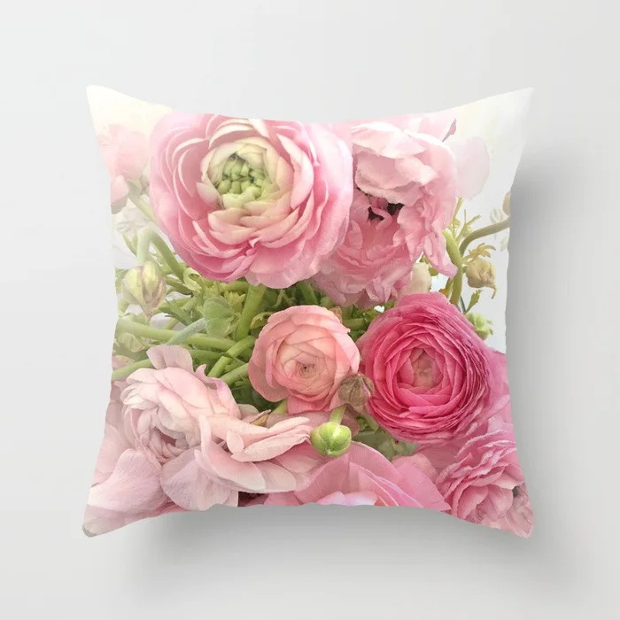 Популярный чехол для подушки, 1 шт., розовый цветок, европейский стиль,, Средиземноморский стиль