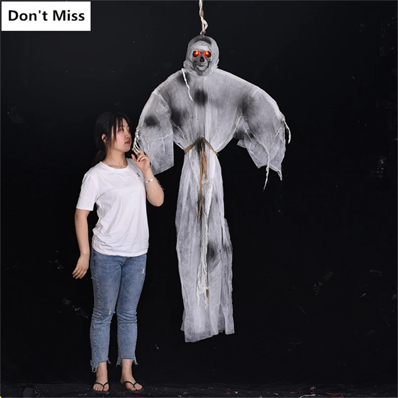 

Spooky Skull Halloween Ghosts Zombie Halloween Hanging Ghosts Electric Haunted House Grim Reaper Halloween Spooky Decoration