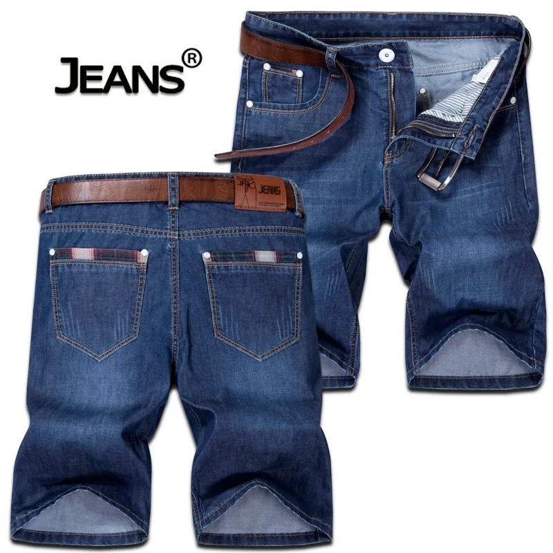 Летние Короткие джинсы мужские тонкие стрейчевое большого размера джинсовые шорты мужские укороченные свободные Бриджи мужские повседневные шорты для мужчин